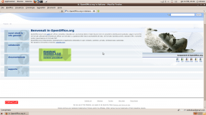 Homepage italiana del sito di openoffice.org con lo sponsor di Oracle