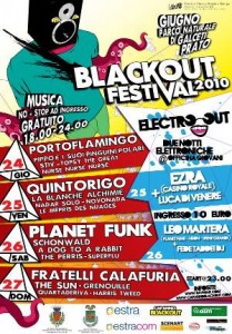Locandina con il programma delle serate del Festival BlackOut 2010