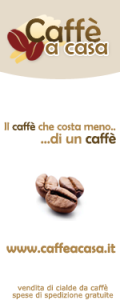 banner pubblicitario del sito di e-commerce dedicato alle cialde per il caffè domestico www.caffeacasa.it